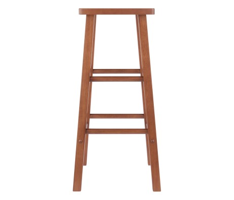 Carrick Square Bar Stool with Footrests, 29' High, 14' Wide, Teak