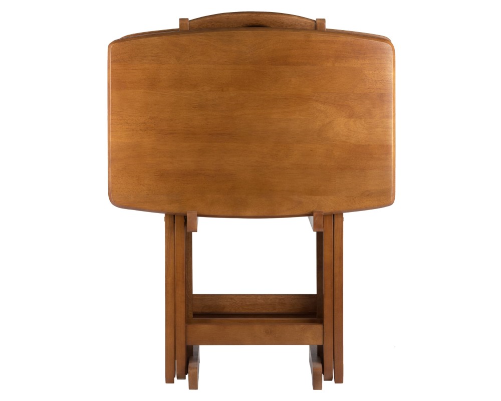 5-Pc Snack Table Set, Oversized, 25' Tall, 23' Wide, Teak