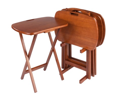 Lucca 5-Pc Snack Table Set, Teak