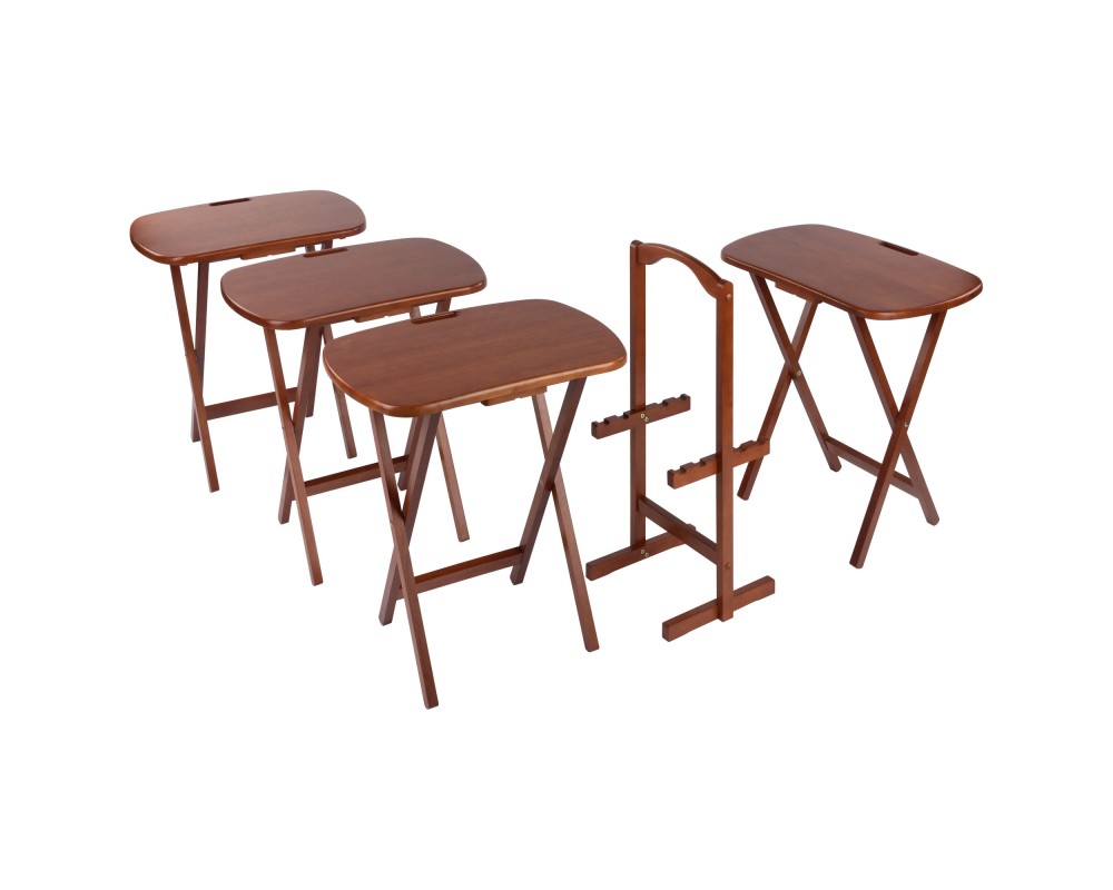 Lucca 5-Pc Snack Table Set, Teak