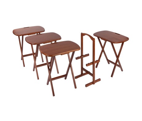 Lucca 5-Pc Snack Table Set, Teak