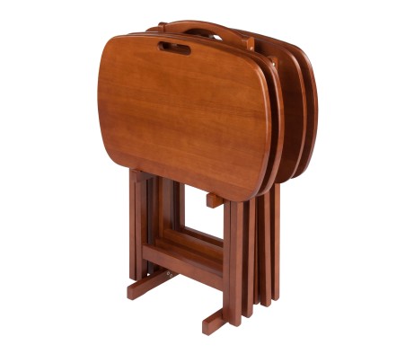 Lucca 5-Pc Snack Table Set, Teak