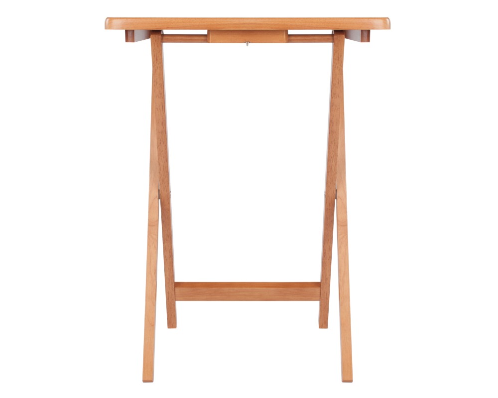 Sophia 5-Pc Snack Table Set with Drop Leaf Mobile Stand, Teak