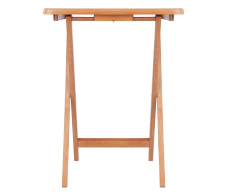 Sophia 5-Pc Snack Table Set with Drop Leaf Mobile Stand, Teak