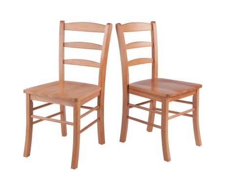 Benjamin 2-Pc Ladder-Back Chair Set, Light Oak