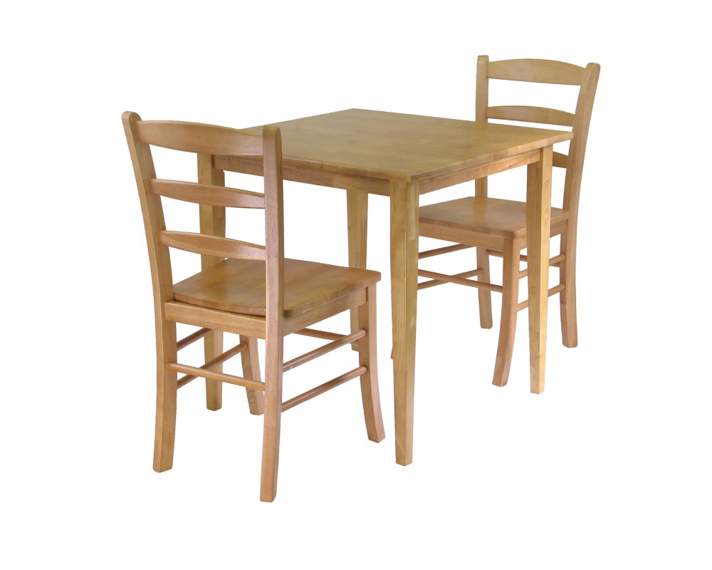 Groveland 3-Pc Dining Table with 2 Ladder Back Chairs, Light Oak