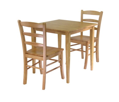 Groveland 3-Pc Dining Table with 2 Ladder Back Chairs, Light Oak