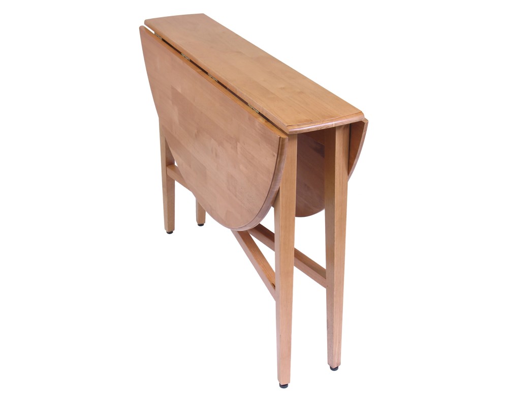 Hannah Foldable Round Dining Table, 42 inch, Light Oak