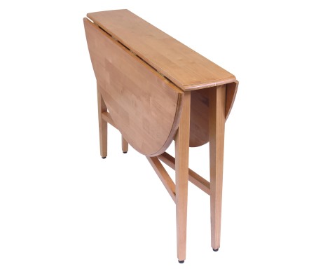 Hannah Foldable Round Dining Table, 42 inch, Light Oak