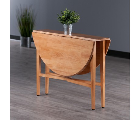 Hannah Foldable Round Dining Table, 42 inch, Light Oak