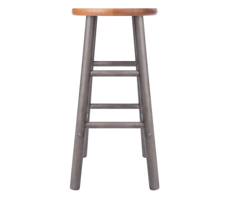 Huxton 2-Pc Counter Stool Set, 24' High, Oyster Gray and Teak