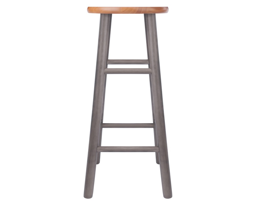 Huxton 2-Pc Bar Stool Set, 29' High, Oyster Gray and Teak