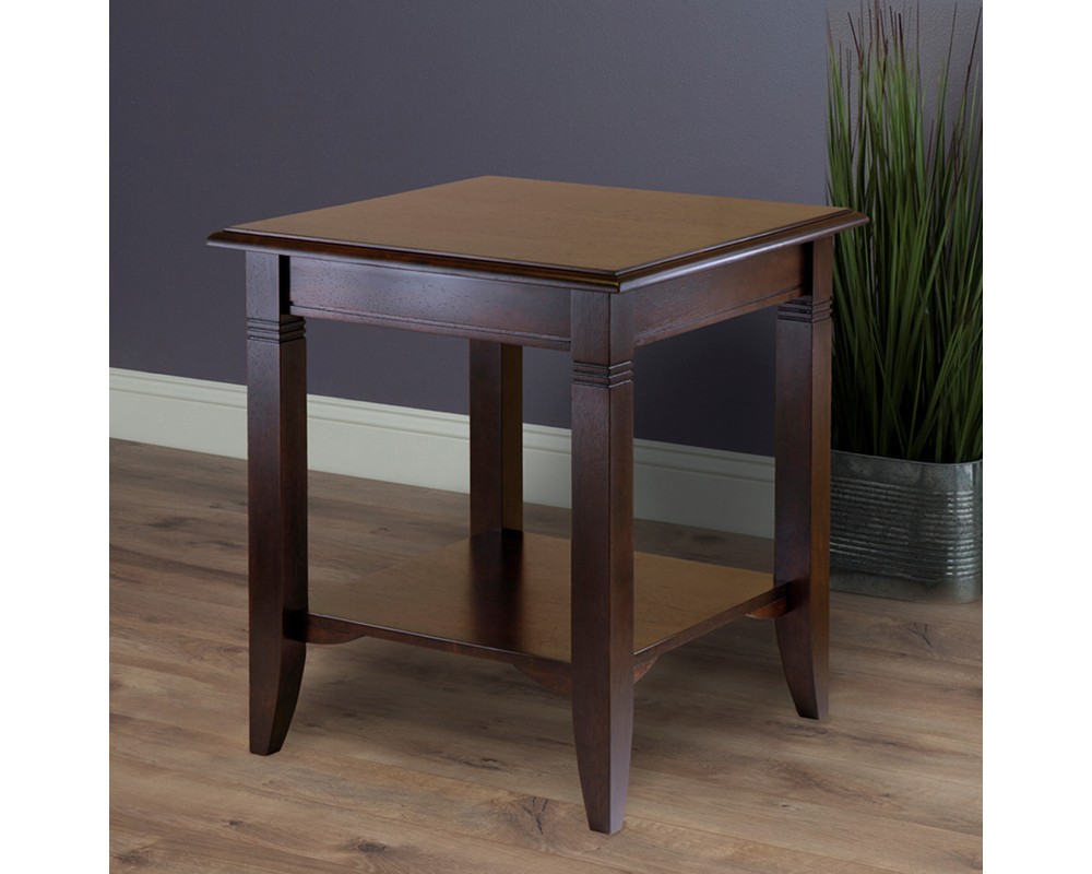 Nolan End Table, 20' Wide, 22' Tall, for Living Room, Bedroom, Cappuccino