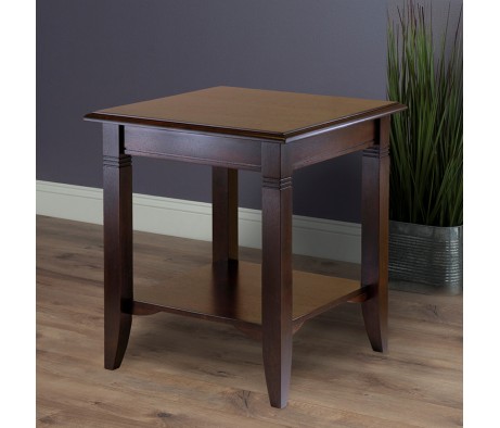 Nolan End Table, 20' Wide, 22' Tall, for Living Room, Bedroom, Cappuccino