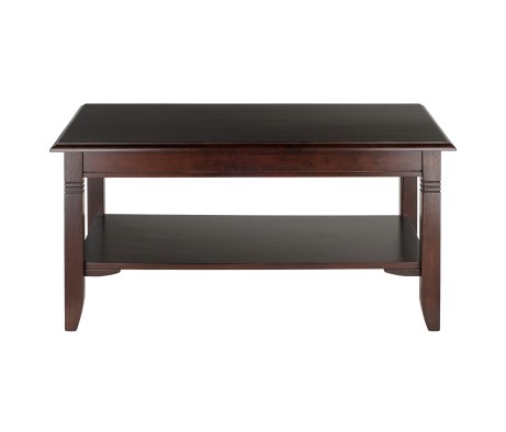 Nolan Coffee Table, 37' Wide, 18' Tall, Cappuccino