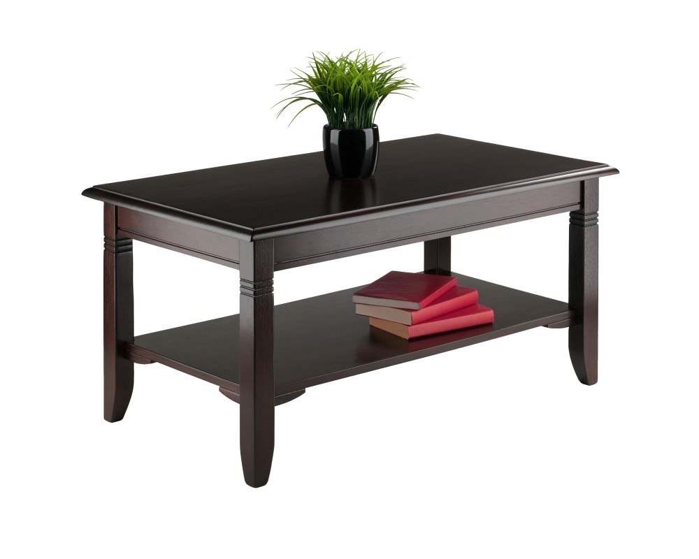 Nolan Coffee Table, 37' Wide, 18' Tall, Cappuccino