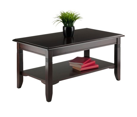 Nolan Coffee Table, 37' Wide, 18' Tall, Cappuccino