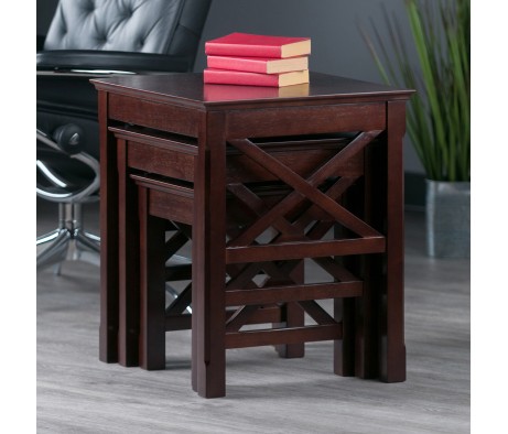 Xola 3-Pc Nesting Table Set, Cappuccino