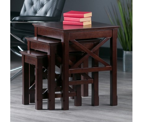 Xola 3-Pc Nesting Table Set, Cappuccino