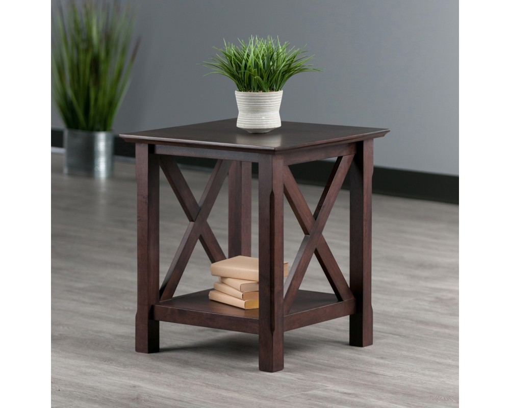 Xola End Table, 22' High, 20' Wide, Cappuccino