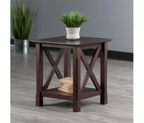 Xola End Table, 22' High, 20' Wide, Cappuccino