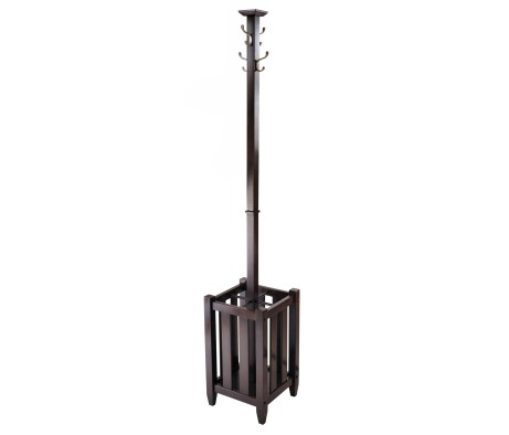 Memphis Coat Rack with Umbrella Stand, 72' High, Cappuccino