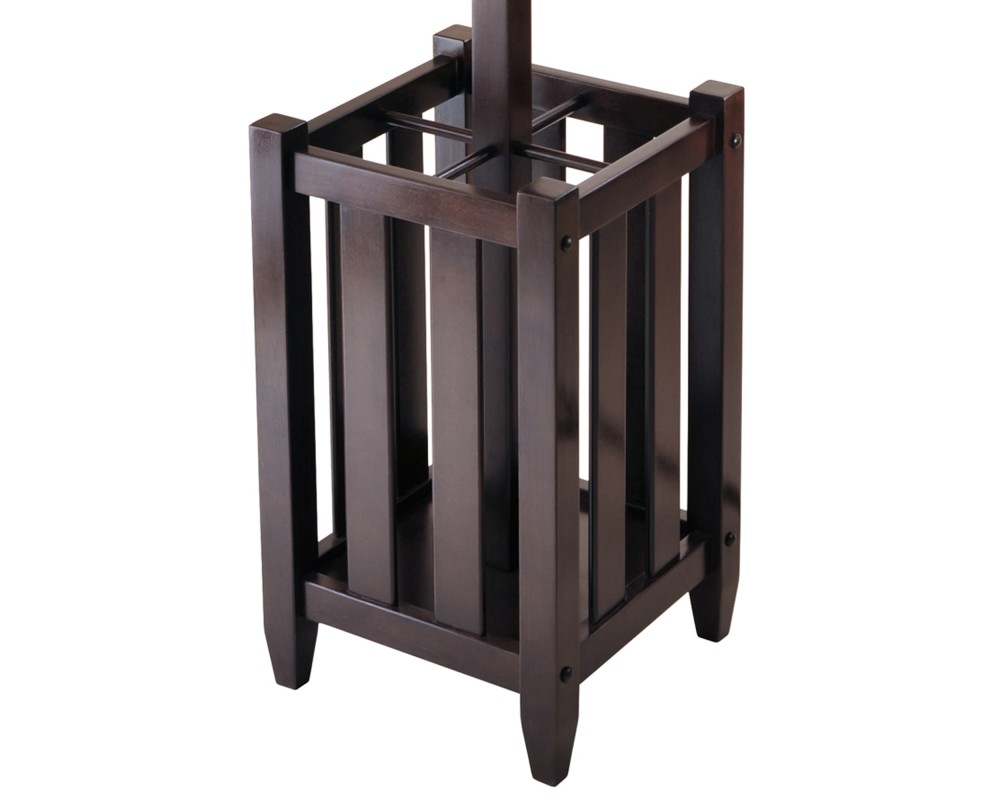 Memphis Coat Rack with Umbrella Stand, 72' High, Cappuccino