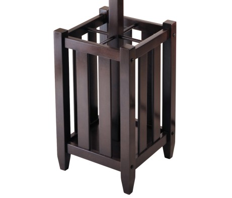 Memphis Coat Rack with Umbrella Stand, 72' High, Cappuccino