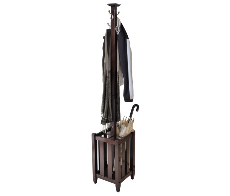 Memphis Coat Rack with Umbrella Stand, 72' High, Cappuccino