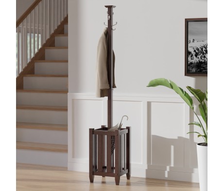 Memphis Coat Rack with Umbrella Stand, 72' High, Cappuccino
