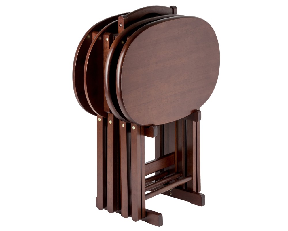 Nathan 5-Pc Snack Table Set with Stand, Cappuccino