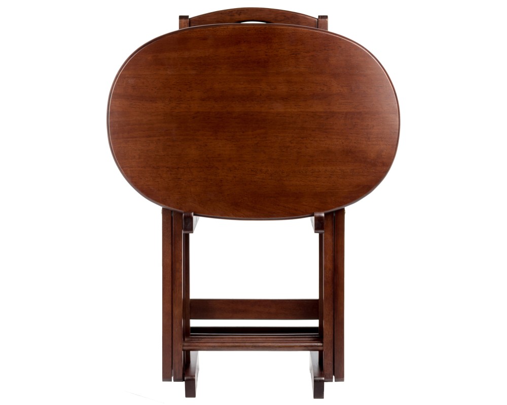 Nathan 5-Pc Snack Table Set with Stand, Cappuccino