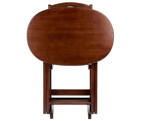 Nathan 5-Pc Snack Table Set with Stand, Cappuccino