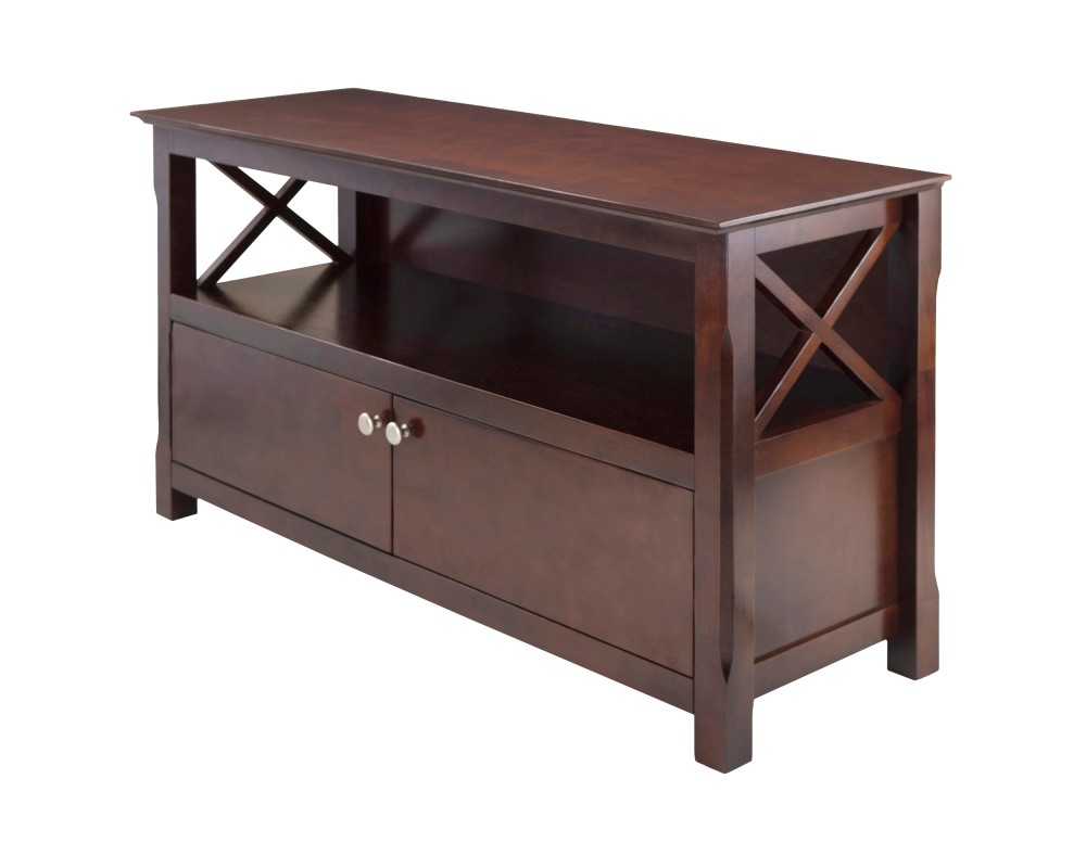 Xola TV Stand with Storage, 44' Wide, 24' High, Cappuccino