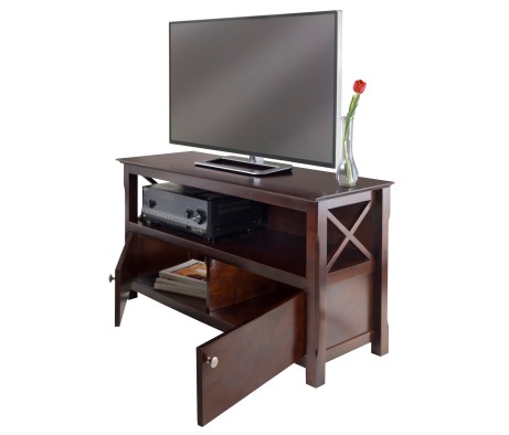 Xola TV Stand with Storage, 44' Wide, 24' High, Cappuccino