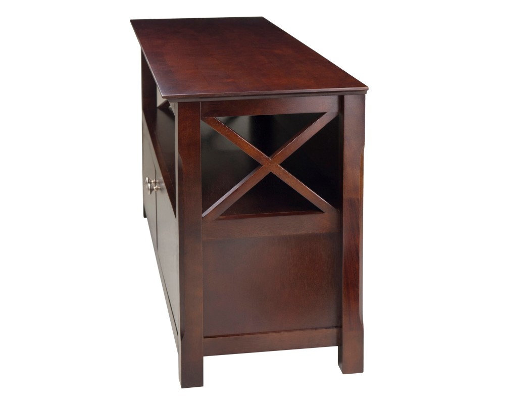 Xola TV Stand with Storage, 44' Wide, 24' High, Cappuccino