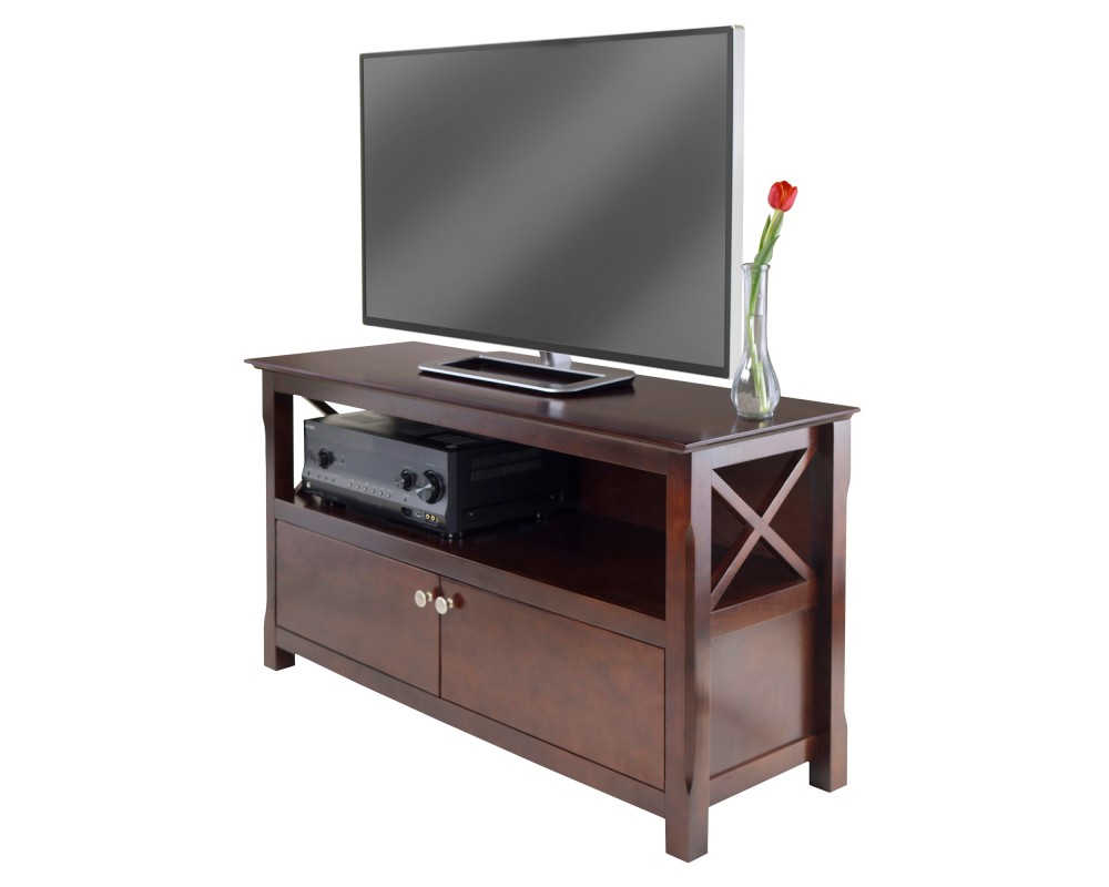 Xola TV Stand with Storage, 44' Wide, 24' High, Cappuccino