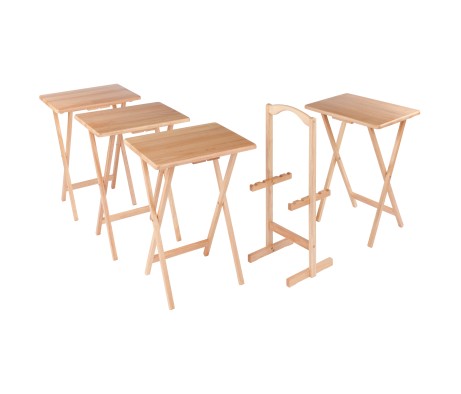 Alex 5-Pc Snack Table Set, Natural