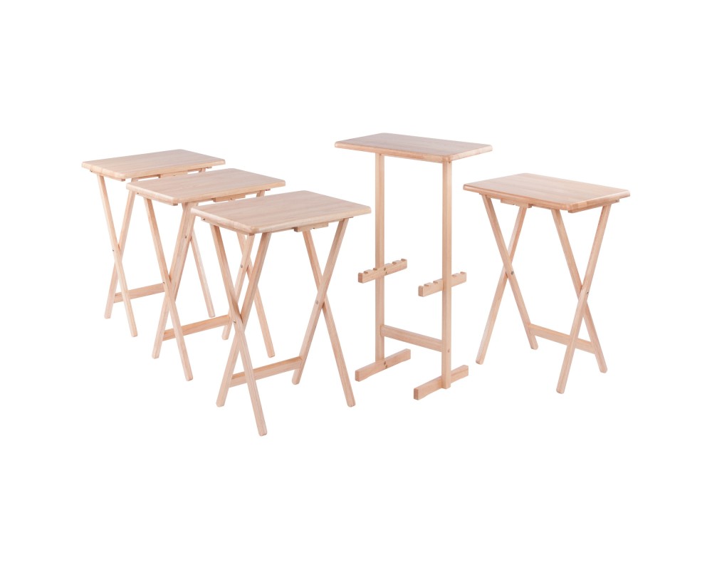 Riley 5-Pc Snack Table Set, Natural