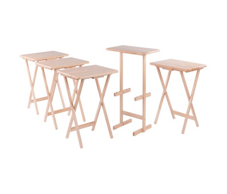 Riley 5-Pc Snack Table Set, Natural