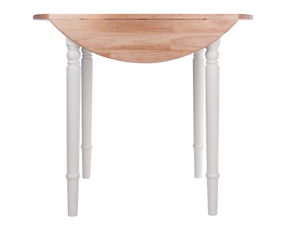 Sorella Double Drop Leaf Dining Table, Natural and White