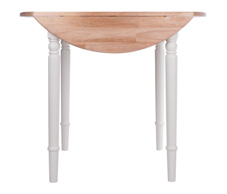 Sorella Double Drop Leaf Dining Table, Natural and White
