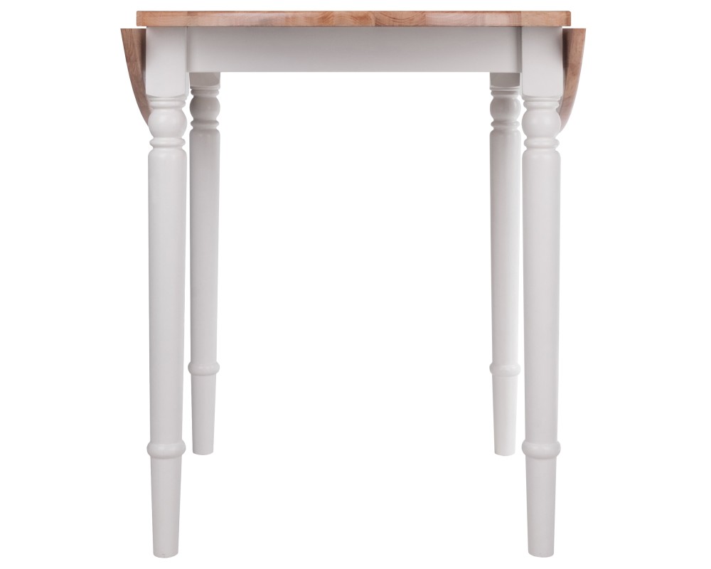Sorella Double Drop Leaf Dining Table, Natural and White