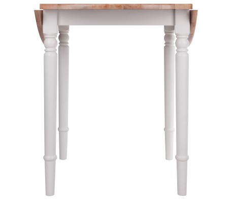 Sorella Double Drop Leaf Dining Table, Natural and White