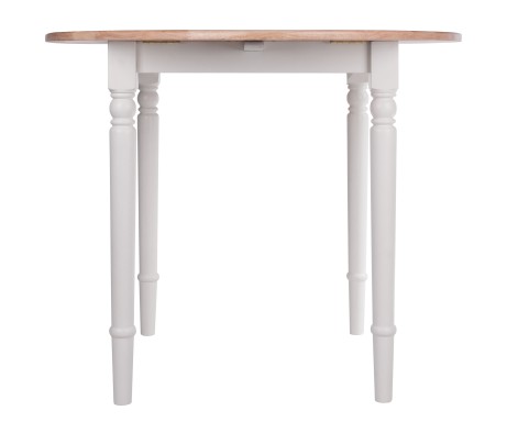 Sorella Double Drop Leaf Dining Table, Natural and White