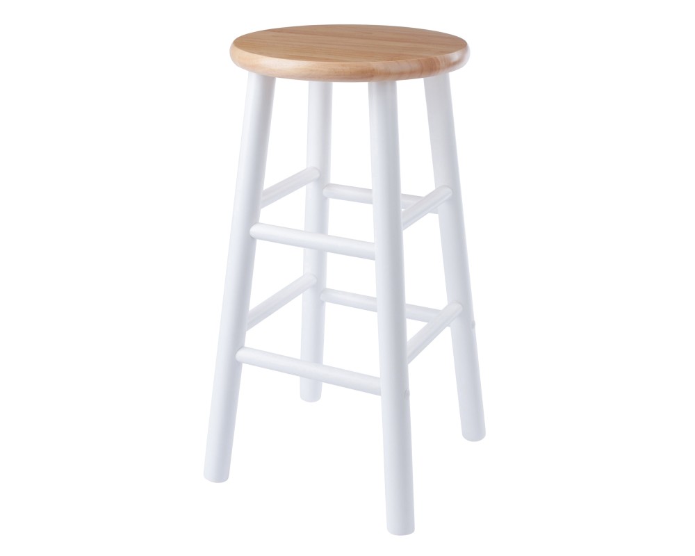 Huxton 2-Pc Counter Stool Set, 24' High, Natural and White