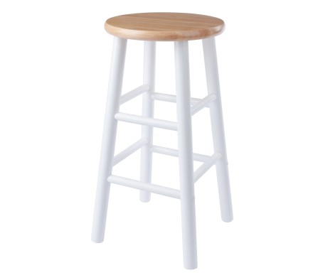 Huxton 2-Pc Counter Stool Set, 24' High, Natural and White