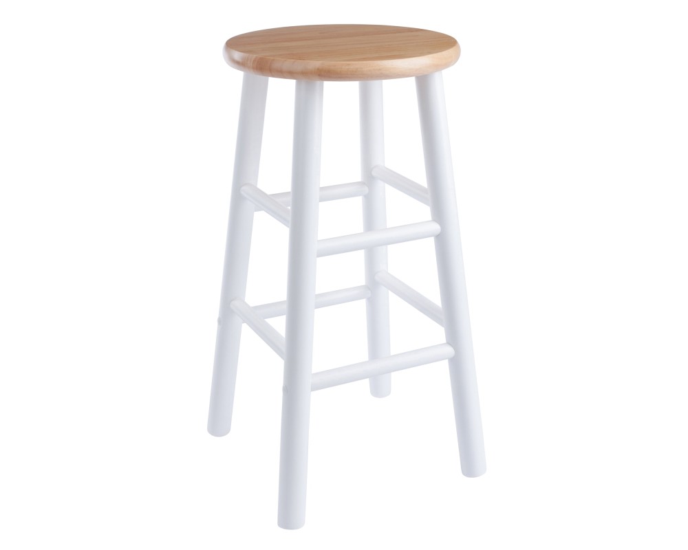 Huxton 2-Pc Counter Stool Set, 24' High, Natural and White