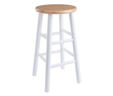 Huxton 2-Pc Counter Stool Set, 24' High, Natural and White