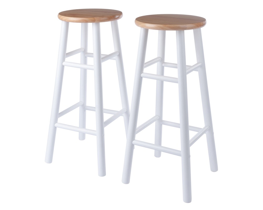 Huxton 2-Pc Bar Stool Set, 29' High, Natural and White